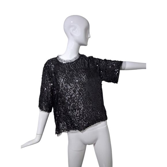 Flawless Women's size XL Sequin Tulle Holiday Party Special Event Date Night Top - Picture 1 of 12